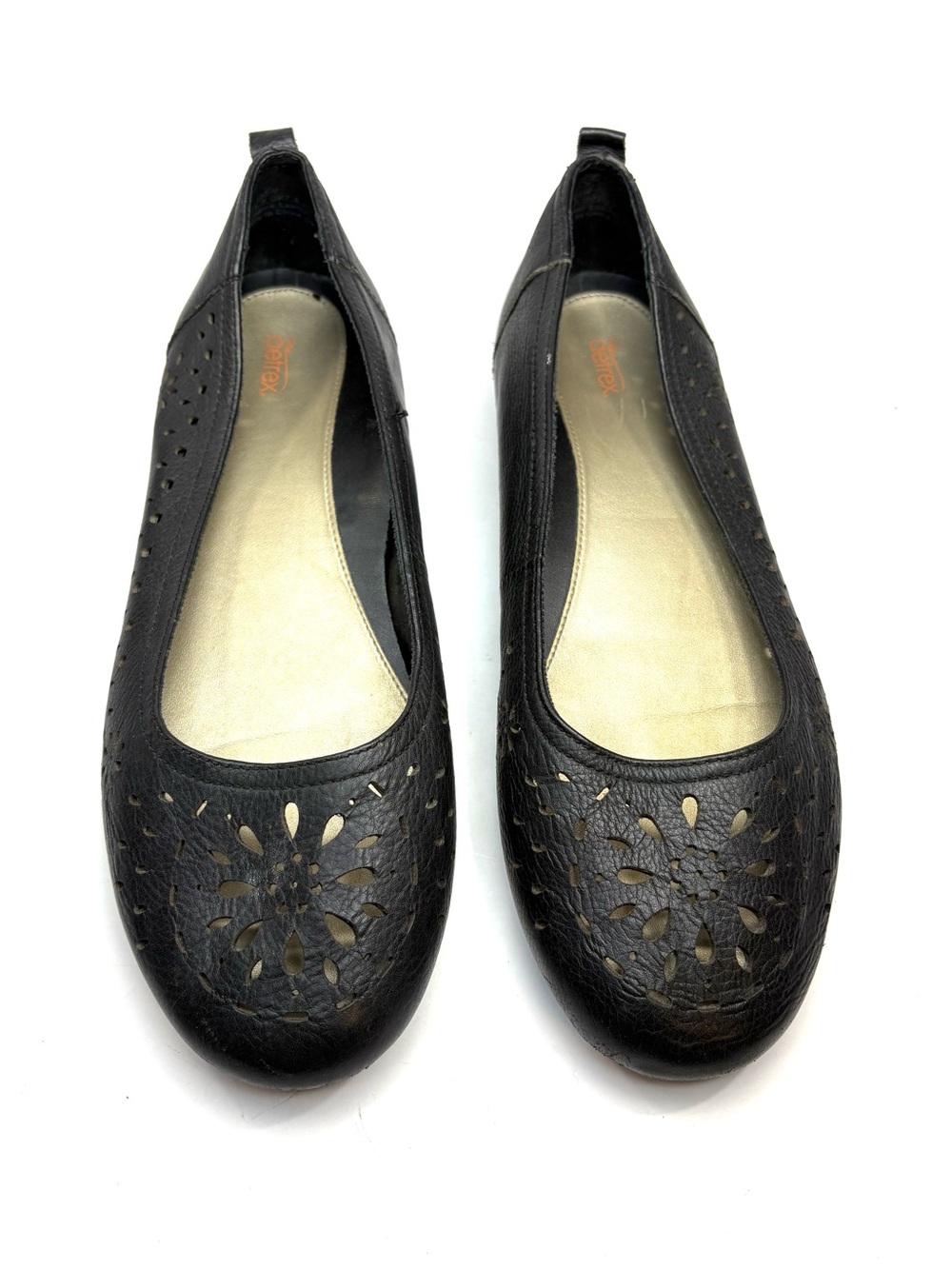 Aetrex Black Leather Flats | 9.5